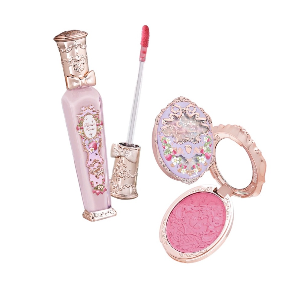 Brand New Flower Knows Violet Strawberry Rococo Glowy Lip Gloss Bundle No.3